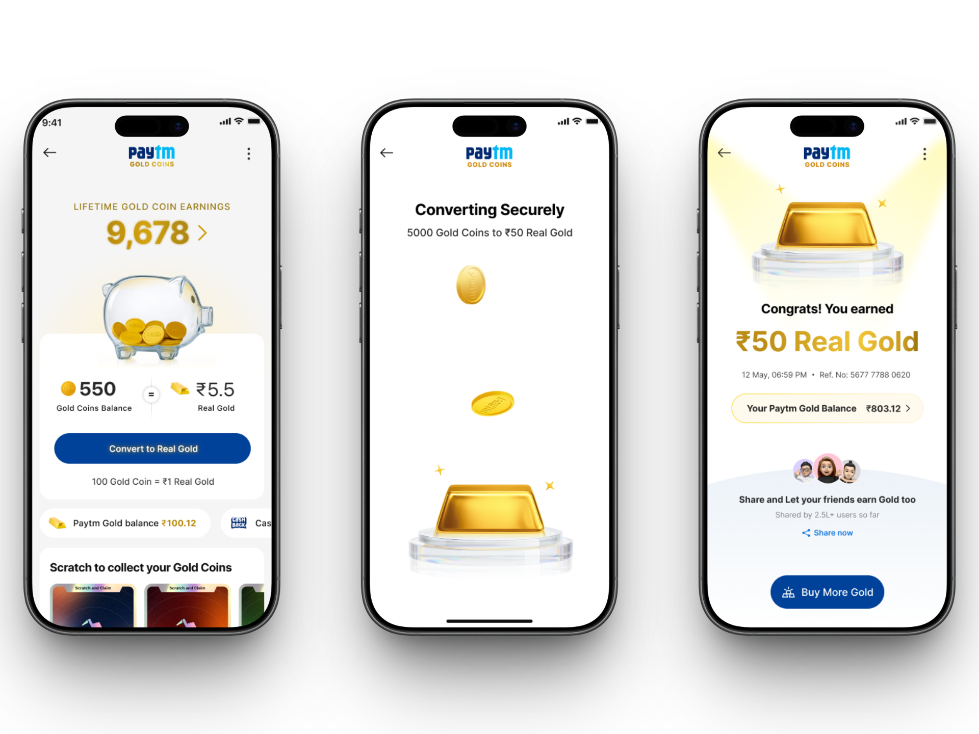 Gold Coins product screens